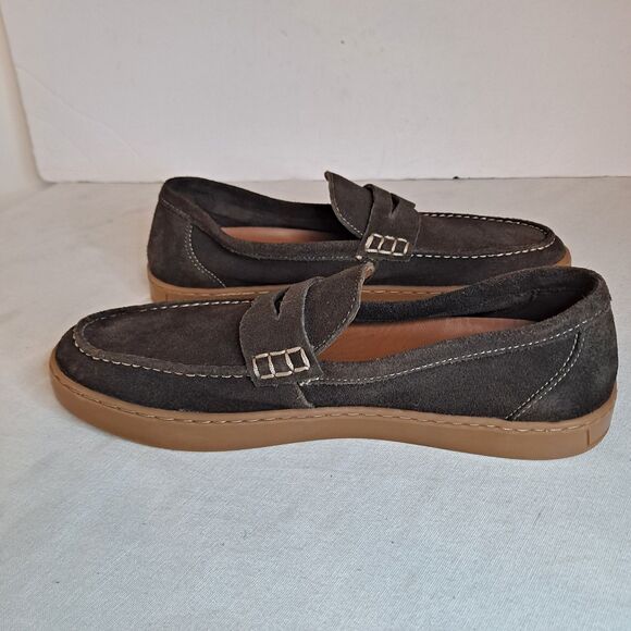 Dockers Mens 10M Vaughn Suede Leather Casual Slip-On Penny Loafer Shoe Brown - Picture 6 of 11